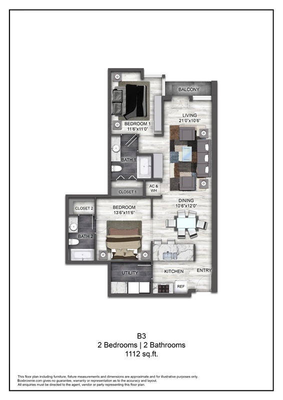 Floor plan layout diagram for B3